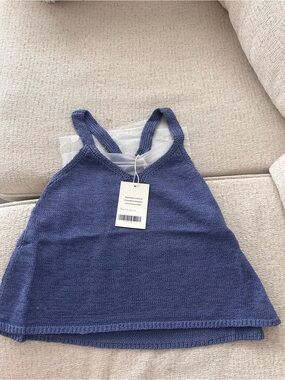 Knit V-NECK SWEATER Top in Blue SX